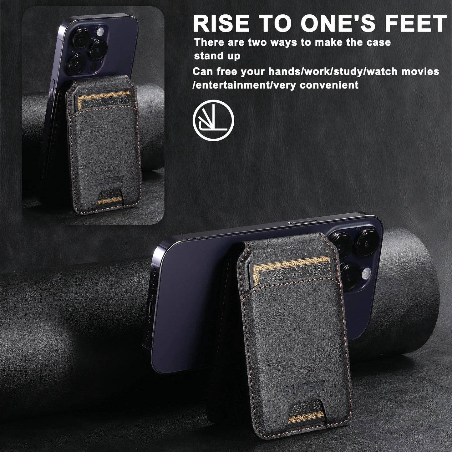 Luxe Lederen MagSafe Kaarthouder Iphone